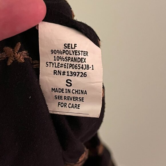 Altar’d State Gold & Black Velvet Wide Leg Pants Size Small - Picture 5 of 5